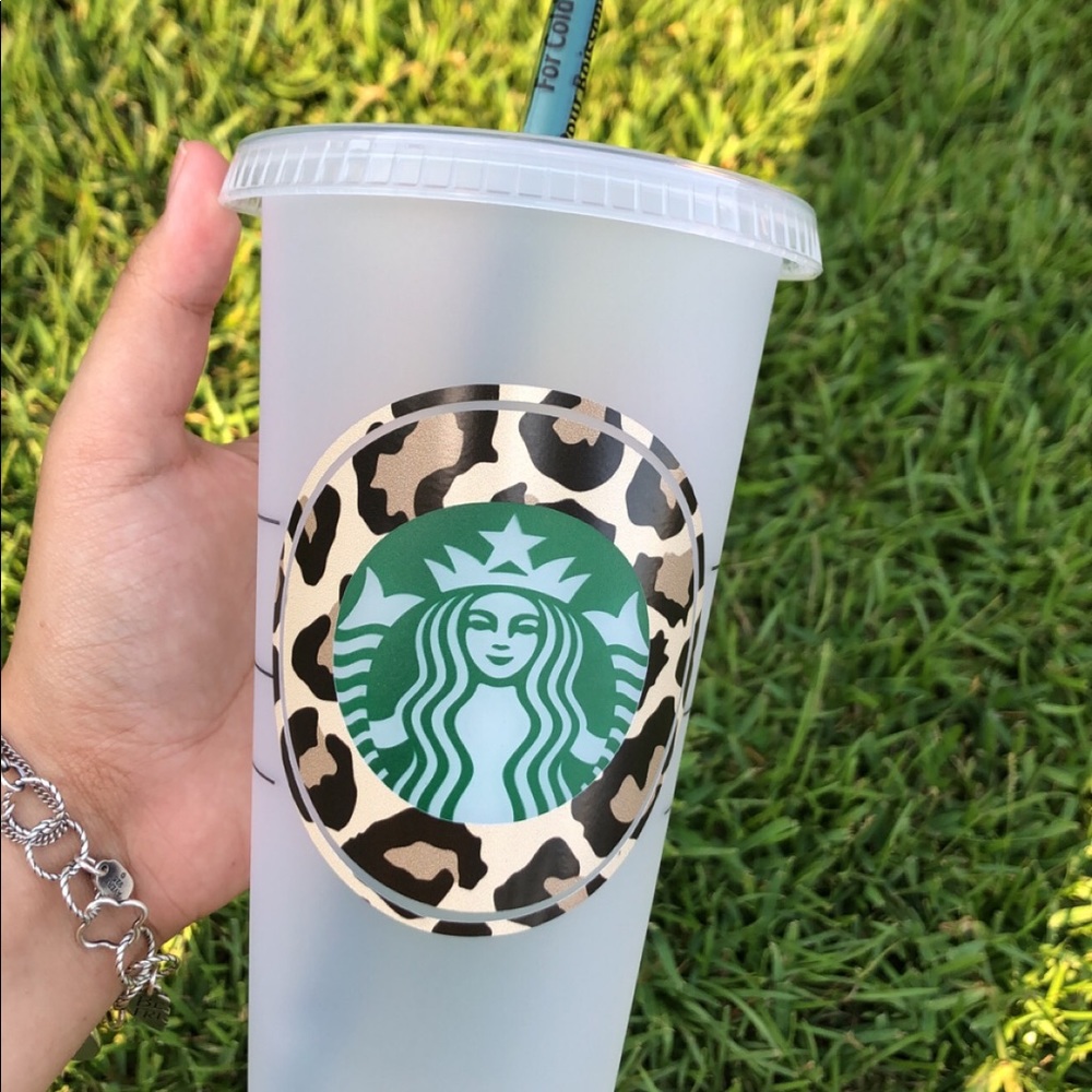 Starbucks Reusable Cold Cup Leopard Print!